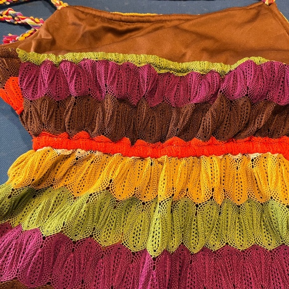 Judith March boho hippie halter top embroidery crochet small - Picture 6 of 6